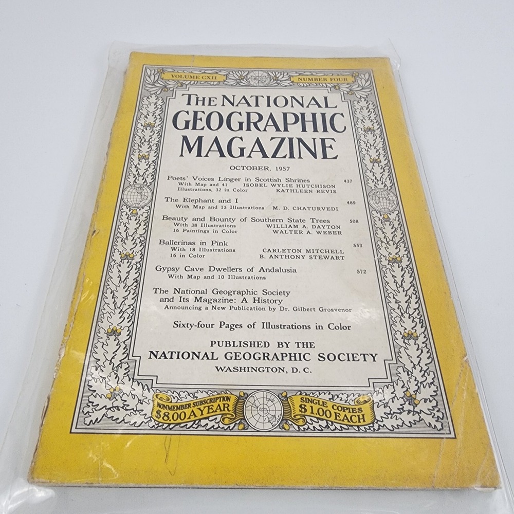 National Geographic Magazine October 1957 No Insert
